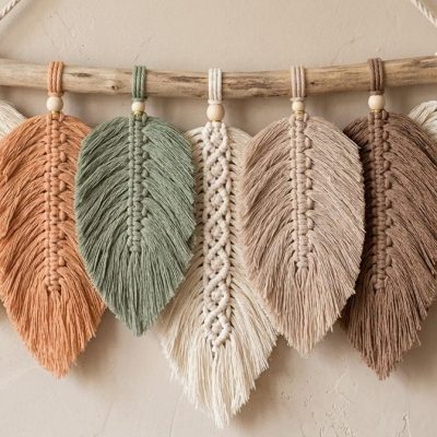 Plumas de macramé